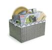 large woven synthetic rectangle storage bin tp424 1gry handles bowls