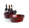 12  oval tin tub translucent red by878 1tpr wholesale metal containers