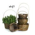 bamboo stained shop s5 so583 5s wholesale basket containers handled baskets medium
