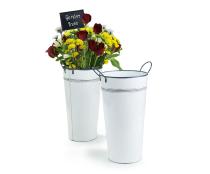 french metal bucket antique white dark trim by886 1wa wholesale