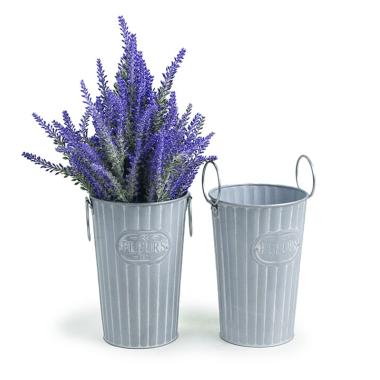 55  french bucket ribbed white wash fleur embossed by885 1fww wholesale metal