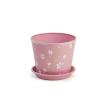4  tin pot saucer light pink floral design by204 1fpk