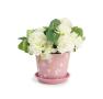 6  tin pot saucer light pink embossed floral design by206 1fpk