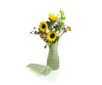 poly collapsible vase green gingham 10pk vp102 10 wholesale