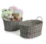 woven oval storage bin grey 2 tone tp145 1 handles bowls