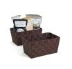 woven strap basket rectangle single dark brown