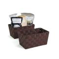 woven strap basket rectangle single dark brown