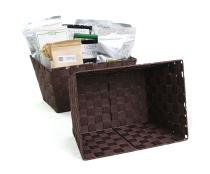 woven strap basket rectangle single large dark brown tp79 1lg