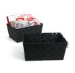 woven strap basket rectangle single medium black tp87 1med