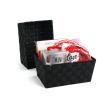 woven strap basket rectangle single medium black tp87 1med