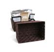 woven strap basket rectangle single medium dark brown