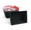woven strap basket rectangle single large black tp87 1lg handles