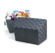 woven strap basket rectangle single large grey tp80 1lg handles