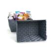 woven strap basket rectangle single large grey tp80 1lg handles