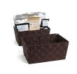 woven strap basket rectangle single medium dark brown