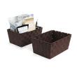 woven strap basket rectangle single medium dark brown