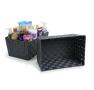 woven strap basket rectangle single medium dark grey tp80 1med