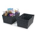 woven strap basket rectangle single medium dark grey tp80 1med