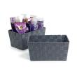 woven strap basket rectangle single small grey tp80 1sm