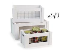 wood crate s3 wire window painted white td37 3w