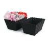 woven strap basket rectangle single large black tp87 1lg handles
