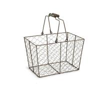 wire rectangular shop basket brown folding handle ty163 1 handled baskets