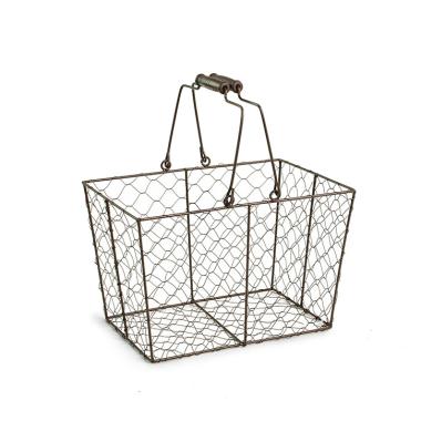 wire rectangular shop basket brown folding handle ty163 1 handled baskets