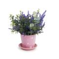 4  tin pot saucer light pink floral design by204 1fpk