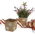6x6  sq tin pot gold snow flakes by66 1sfg wholesale