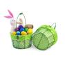 large wire basket round green cloth lining single sy350 1lgr wholesale