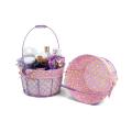 large wire basket round purple cloth lining single sy350 1lprp wholesale