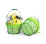medium wire basket round green cloth lining single sy350 1mgr
