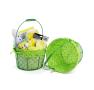 medium wire basket round green cloth lining single sy350 1mgr