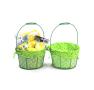 medium wire basket round green cloth lining single sy350 1mgr