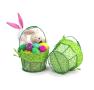 small wire basket round green cloth lining single sy350 1sgr