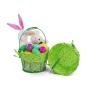 small wire basket round green cloth lining single sy350 1sgr