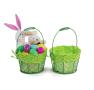 small wire basket round green cloth lining single sy350 1sgr