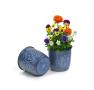 solid iron lathe pot with embossed mandala design antique blue by76 1bl wholesale