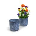 solid iron lathe pot with embossed mandala design antique blue by76 1bl wholesale