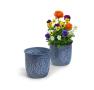 solid iron lathe pot with embossed mandala design antique blue by76 1bl wholesale