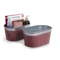 11  tin oval tub ribbed textured design burgundy bottom by81 1gib wholesale