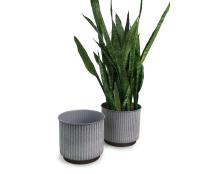 8  ribbed solid iron spun planter grey glazed bn47 1rb wholesale
