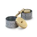 425  metal round box lid embossed petals design by445 1sm wholesale