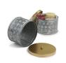 575  metal round box lid embossed petals design by445 1lg wholesale