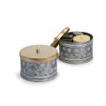 5  metal round box lid embossed petals design by445 1med