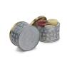 575  metal round box lid embossed petals design by445 1lg wholesale