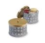 575  metal round box lid embossed petals design by445 1lg wholesale