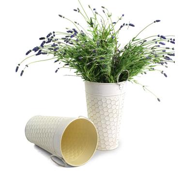 65  french bucket creamantique white honeycomb embossed by883 1eac wholesale metal containers