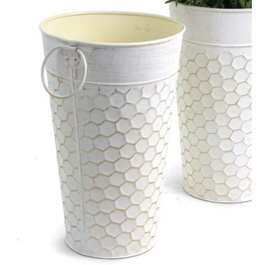 65  french bucket creamantique white honeycomb embossed by883 1eac wholesale metal containers
