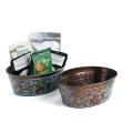 oval tub dark brown finish blue scroll by878 1swb wholesale metal